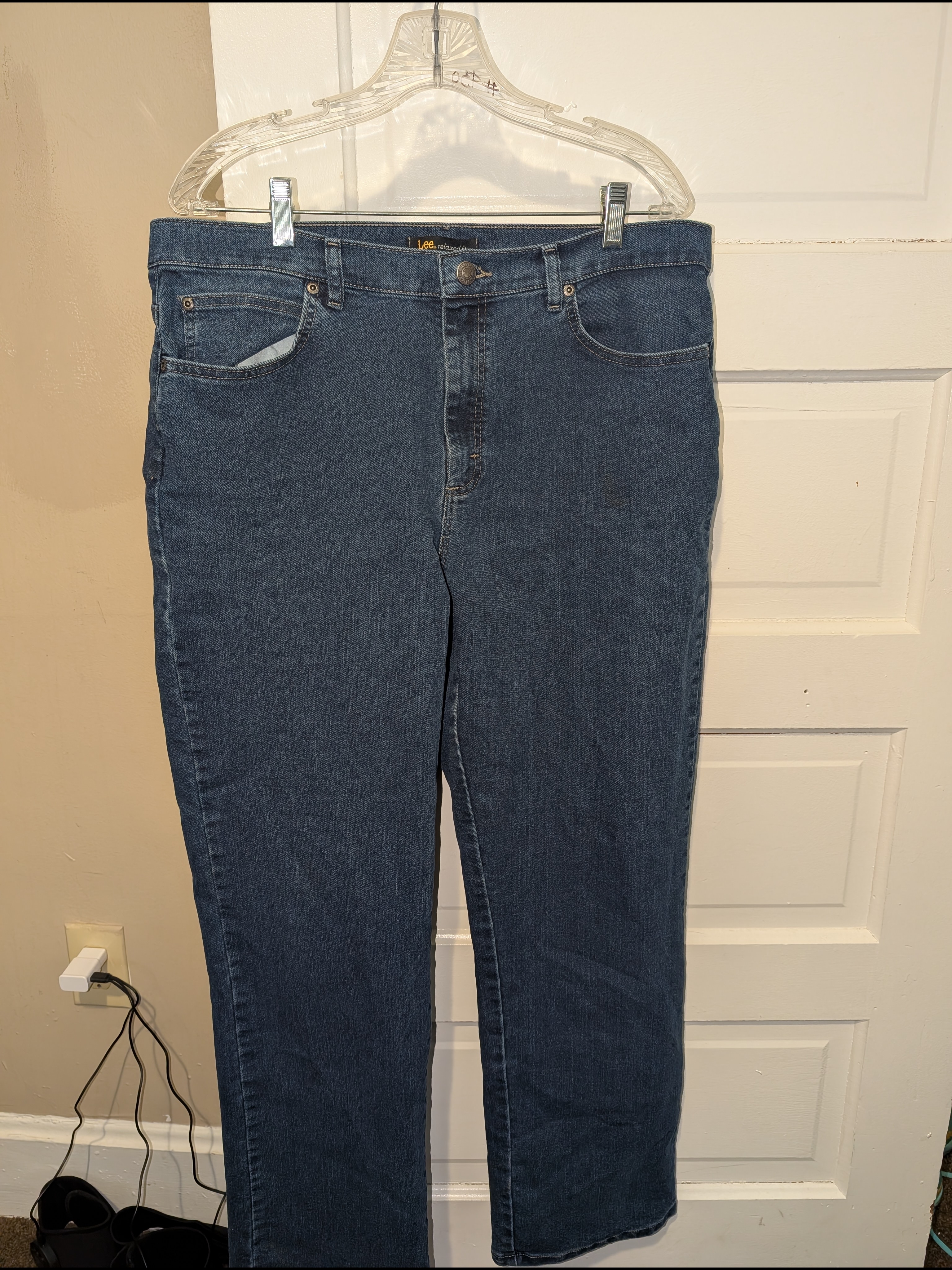 Lee Womens Relaxed Fit Jeans In Dark Blue Denim